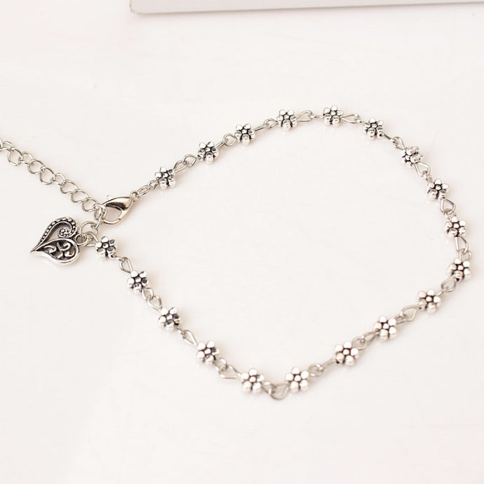 Silver Bead Anklet